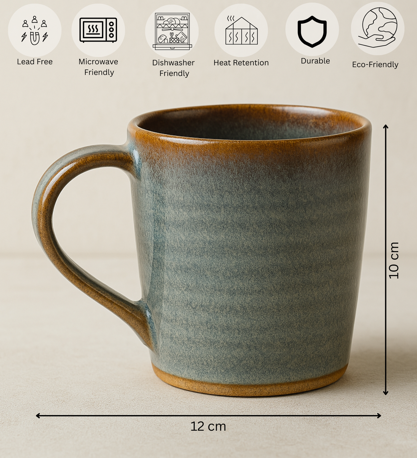 Rustic Stoneware Coffee Mug - Minimalist Handmade Ceramic Coffee Cup
