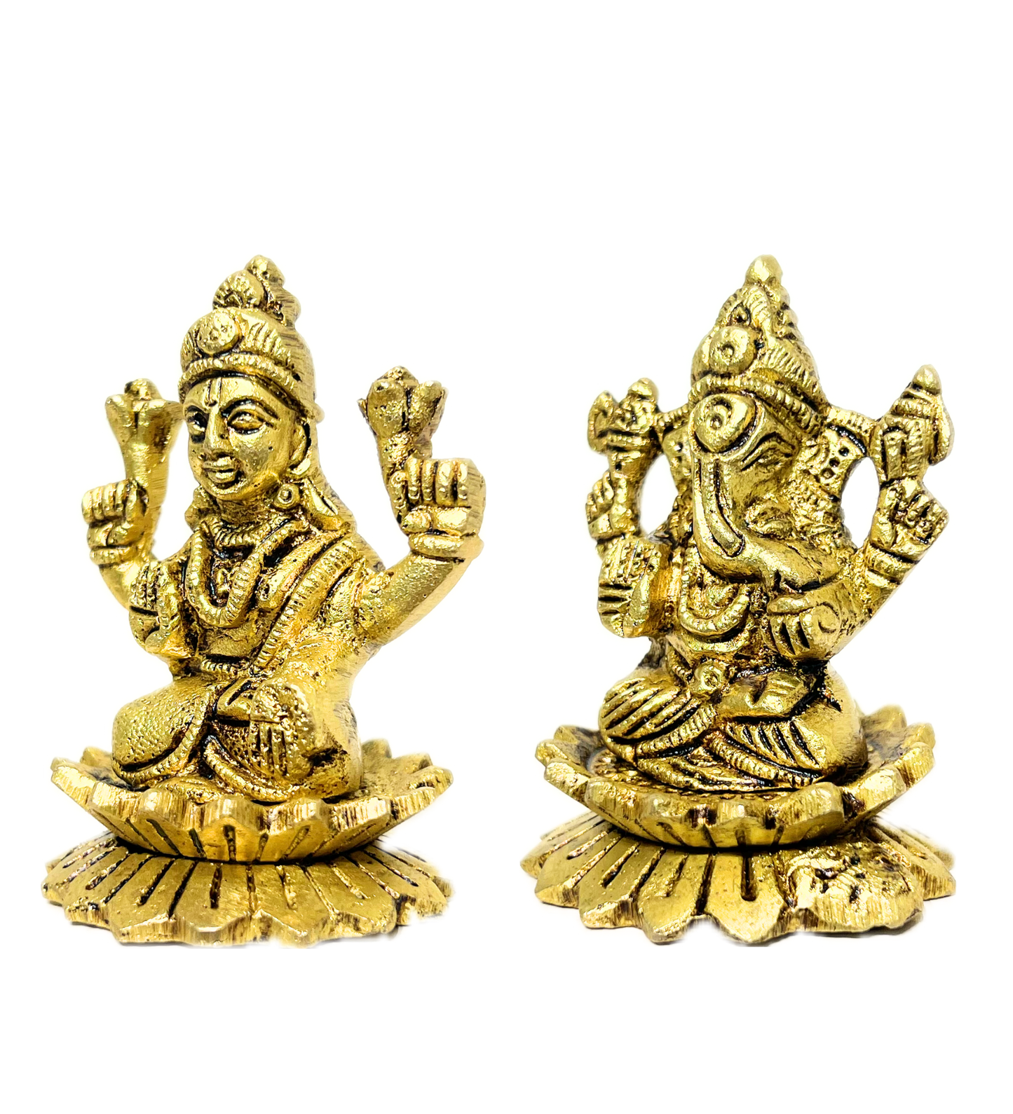 Brass Laxmi Ganesh Idol Set – 100% Pure Brass