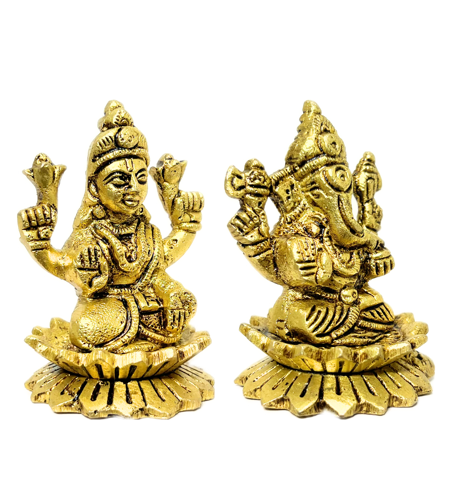 Brass Laxmi Ganesh Idol Set – 100% Pure Brass