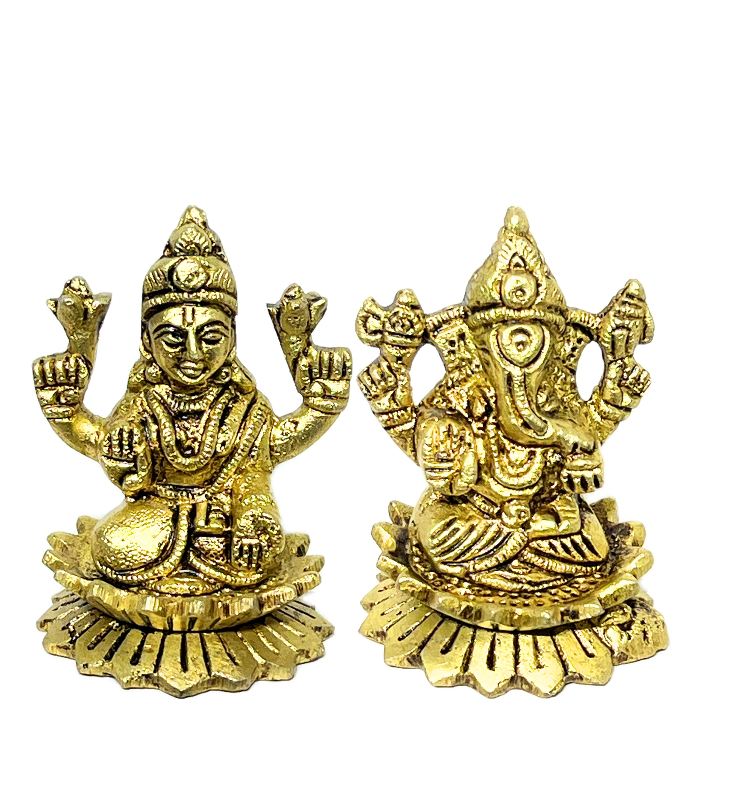 Brass Laxmi Ganesh Idol Set – 100% Pure Brass