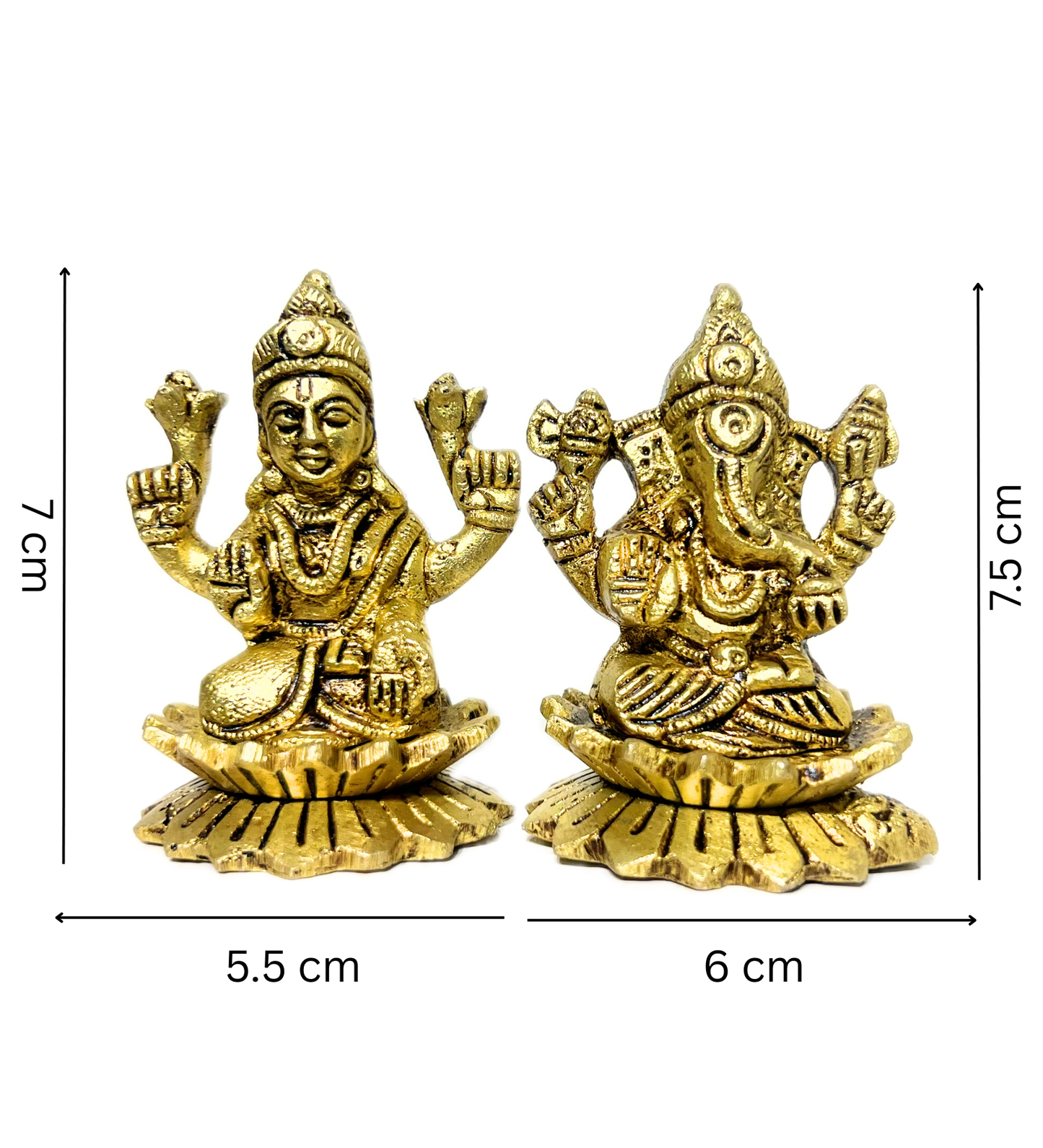 Brass Laxmi Ganesh Idol Set – 100% Pure Brass