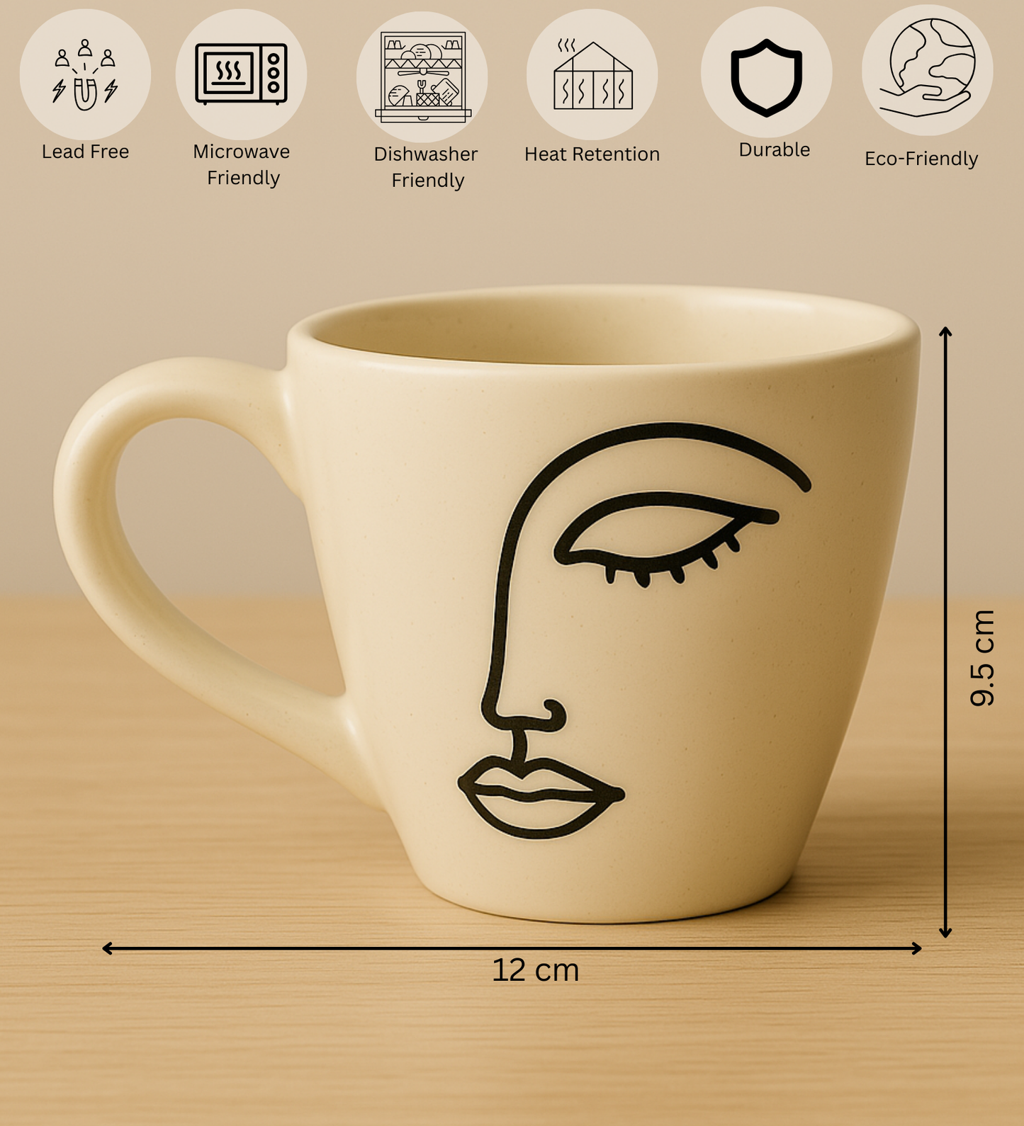 Muse in Clay – Handcrafted Line Art Cup