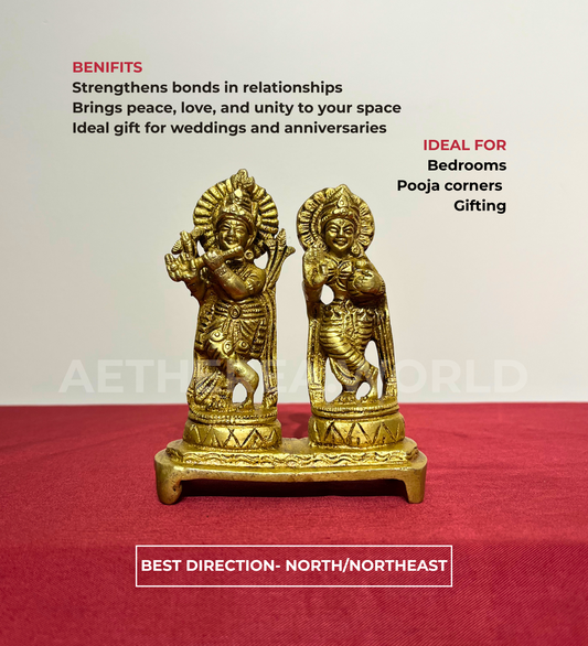Brass Radha Krishna Idol – 100% Pure Brass