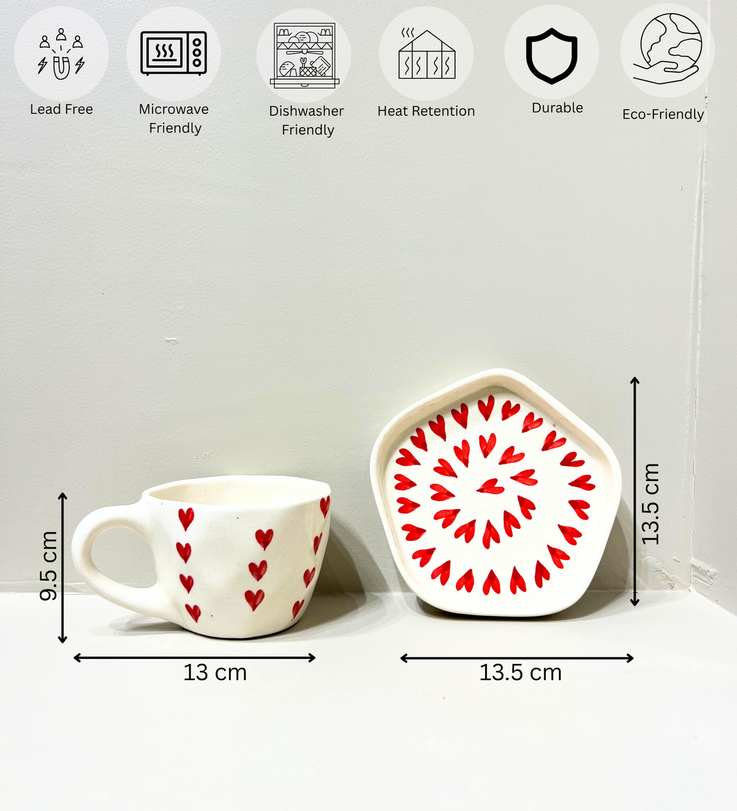 Love Brew – Handcrafted Ceramic Mug & Plate Set