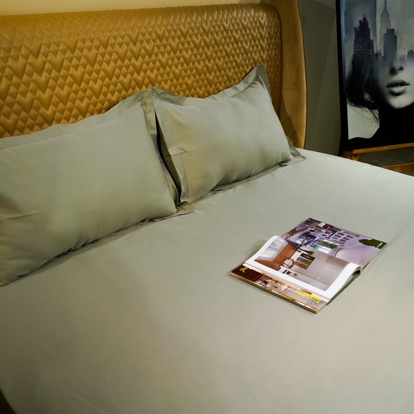 Sage Green pure cotton flat bed sheet for king/queen/single bed – breathable, soft, skin-friendly & fade-resistant bedding for Indian homes.