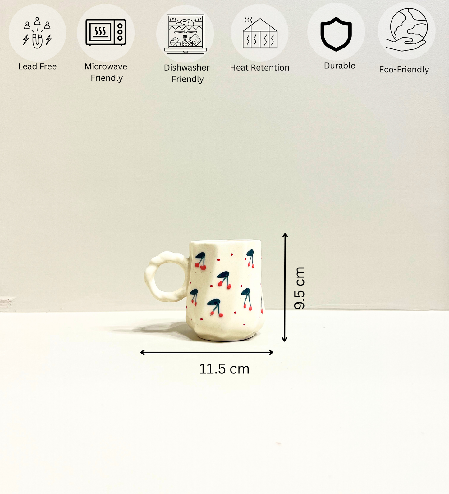 Cherry Pop Handmade Ceramic Mug – Quirky, Playful & Perfectly Imperfect