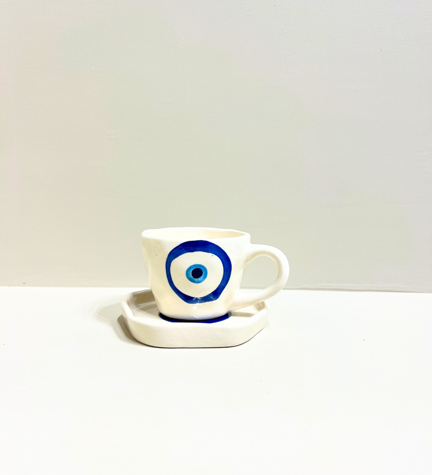 Midnight Nazar – Evil Eye Ceramic Mug & Plate Set