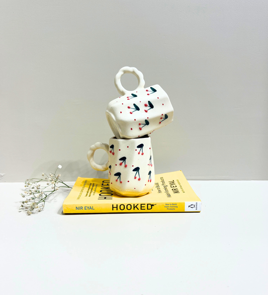 Cherry Pop Handmade Ceramic Mug – Quirky, Playful & Perfectly Imperfect