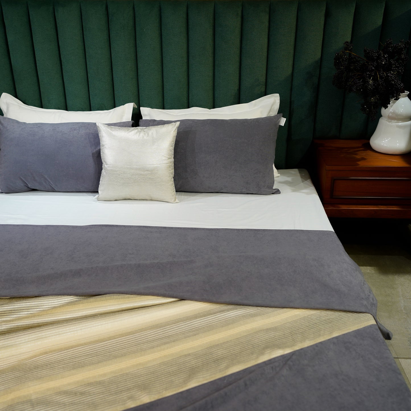 Modern Charcoal Bed Cover