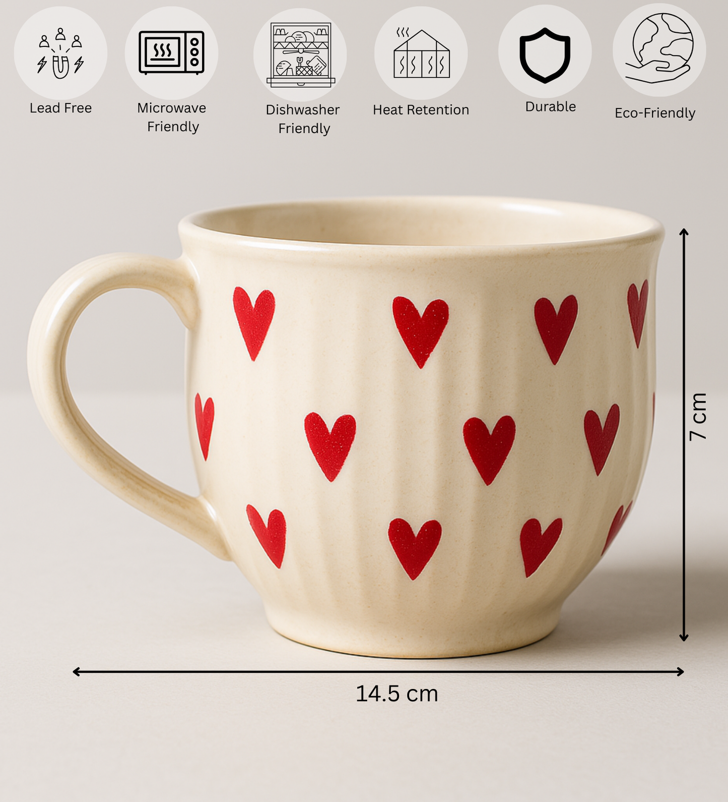 Heartfully Yours – Hand-Painted Ceramic Mug
