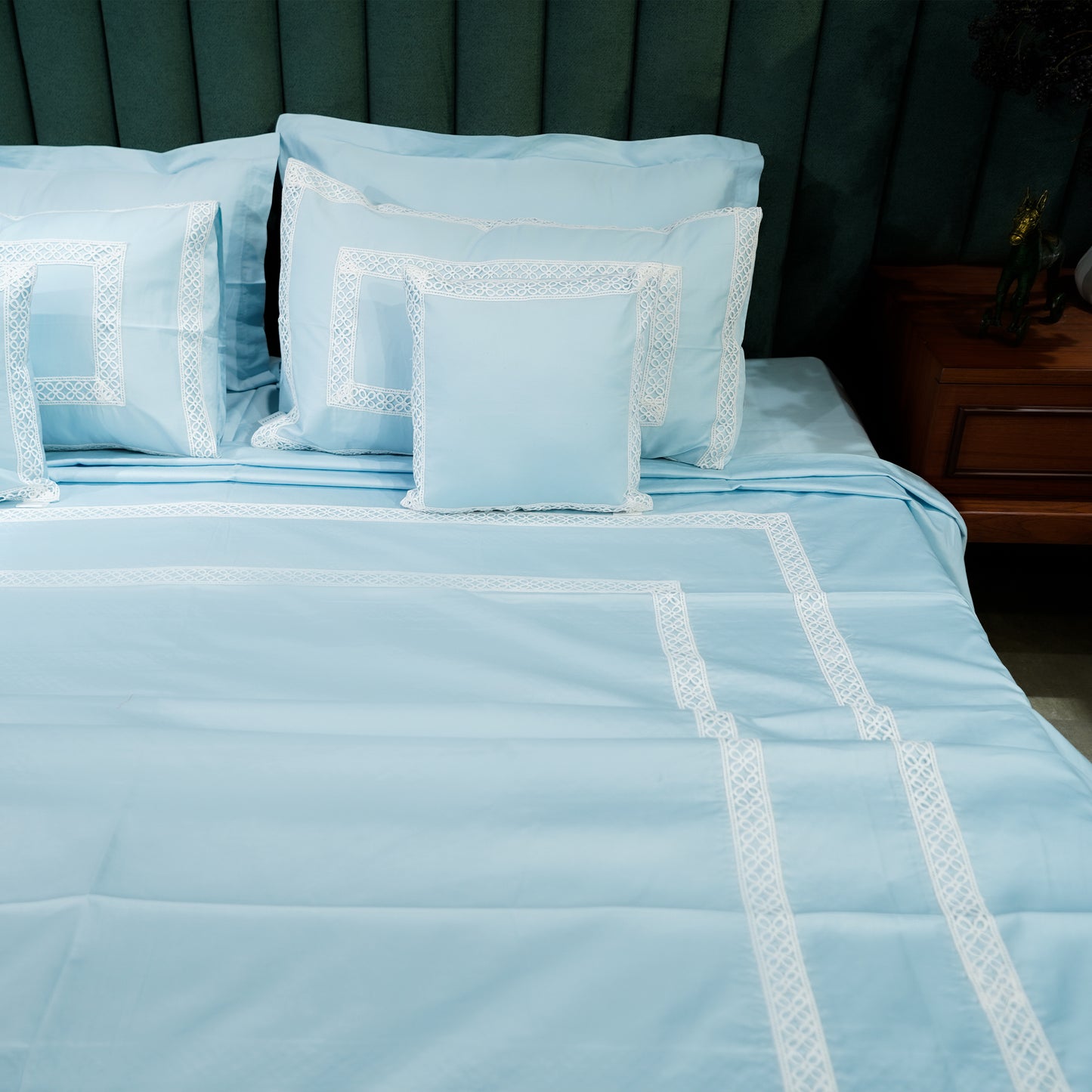 Azure Whisper Cotton Bloom 300 TC|400 TC|500 TC Designer Bed Sheet