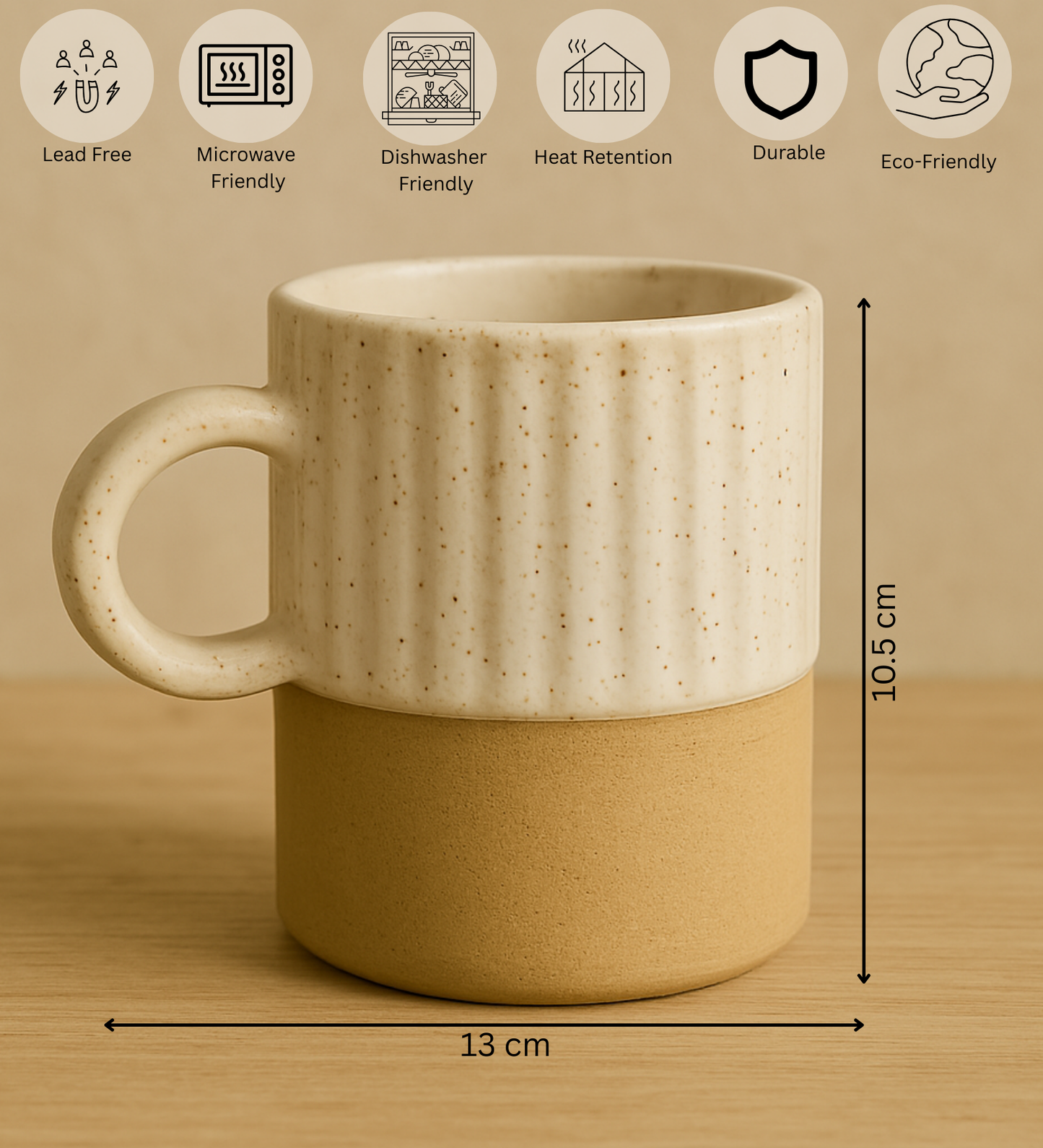 Earth & Ivory – Rustic Stoneware Mug