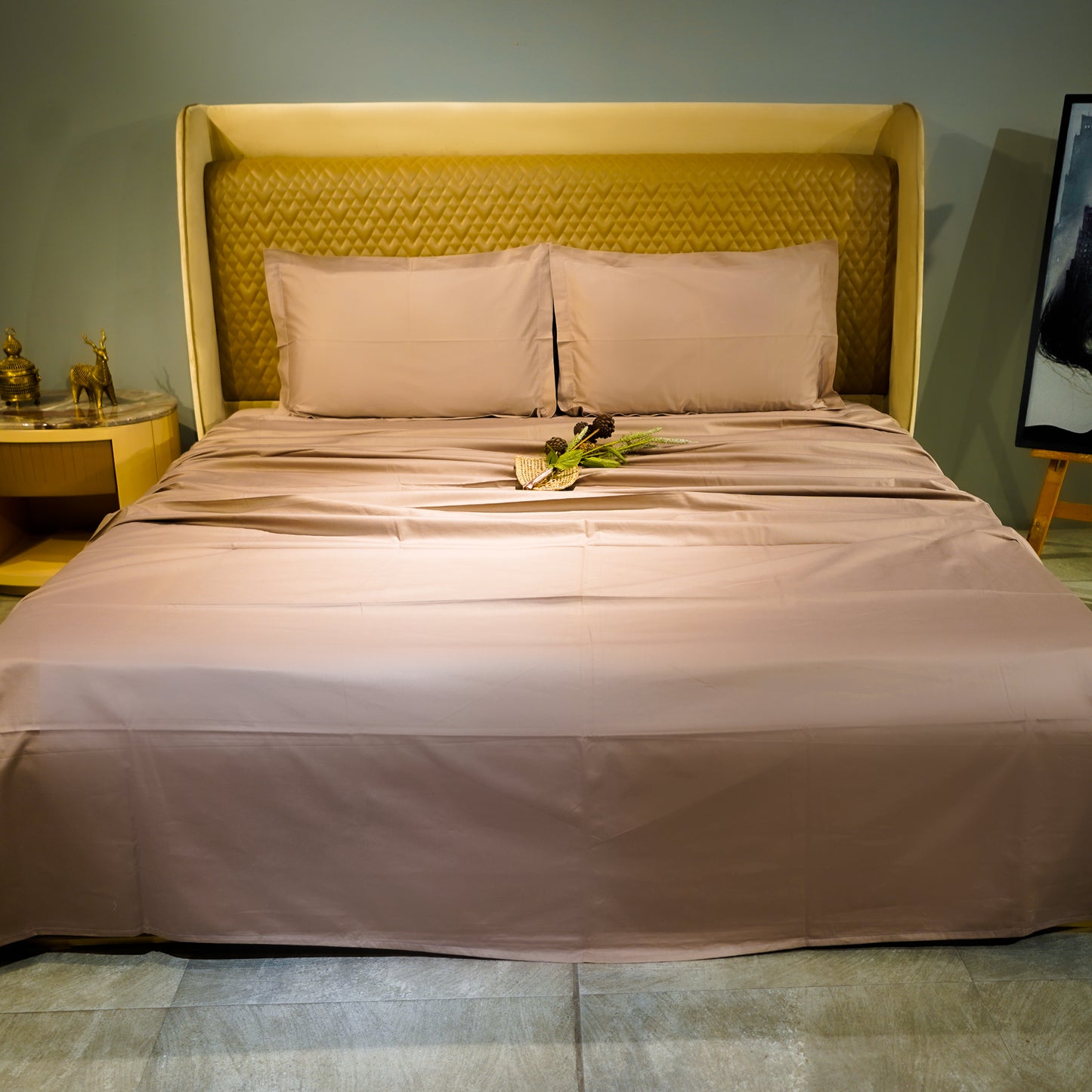 Coffee pure cotton flat bed sheet for king/queen/single bed – breathable, soft, skin-friendly & fade-resistant bedding for Indian homes.