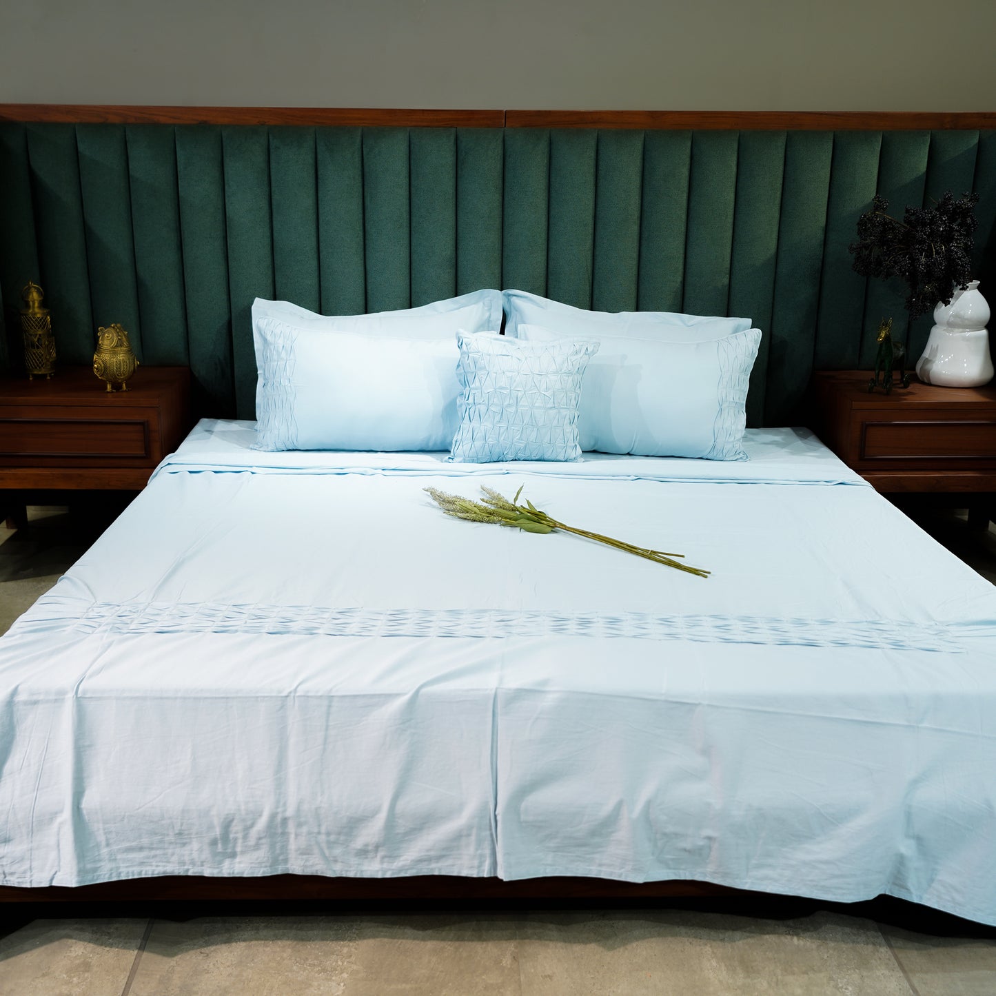 Azure Whisper Honeycomb Serenity 300 TC|400 TC|500 TC Pillow Cover