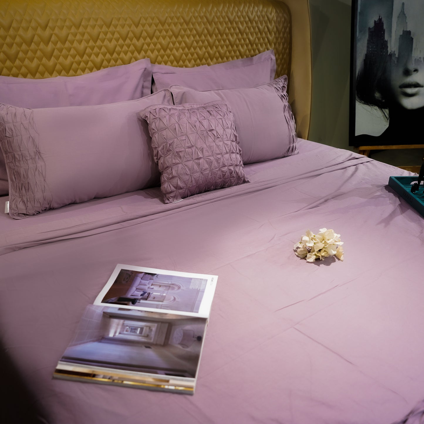 Misty Mauve Honeycomb Serenity 300 TC|500 TC Bed Set