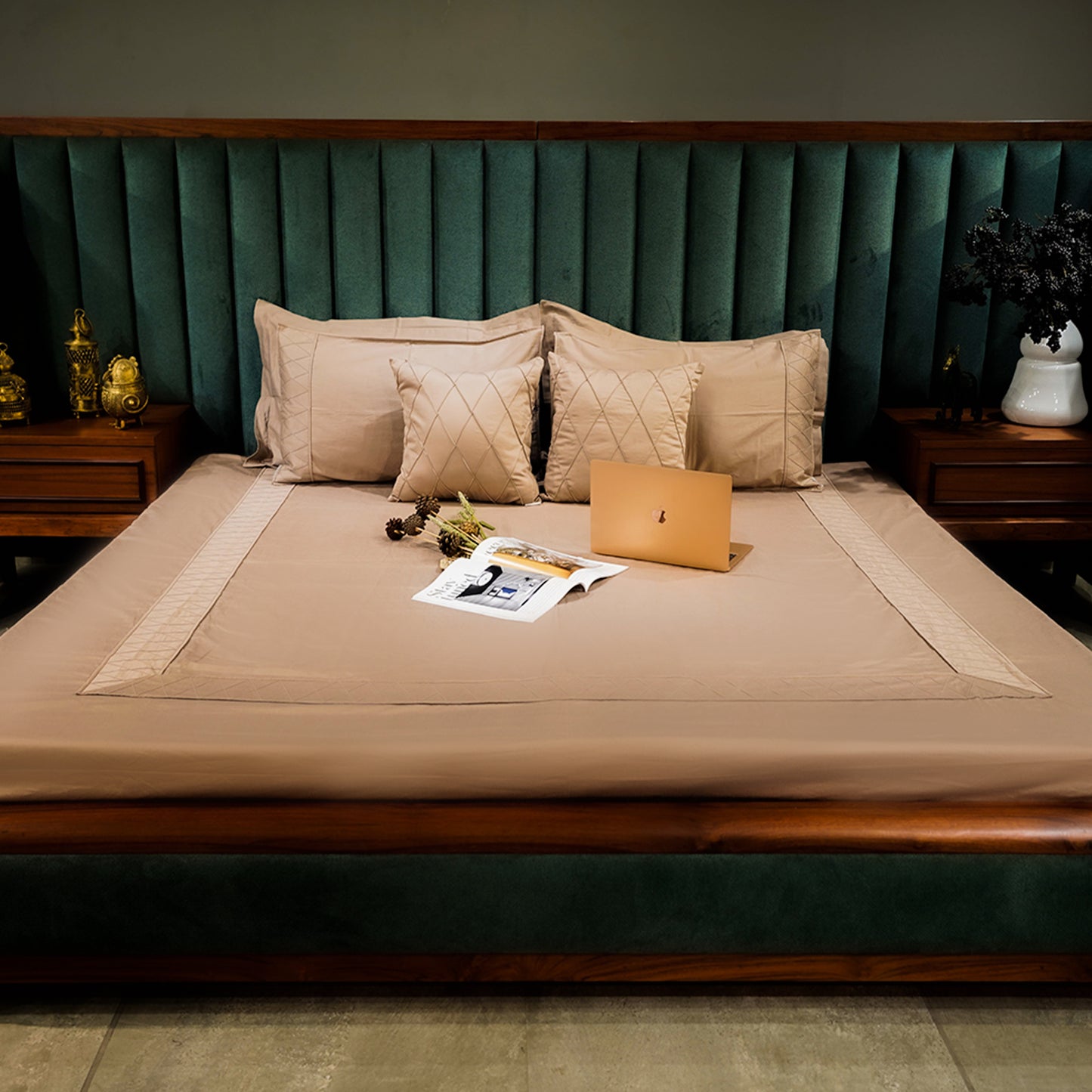 Mocha Bliss Diamond Simplicity 500 TC Bed Set