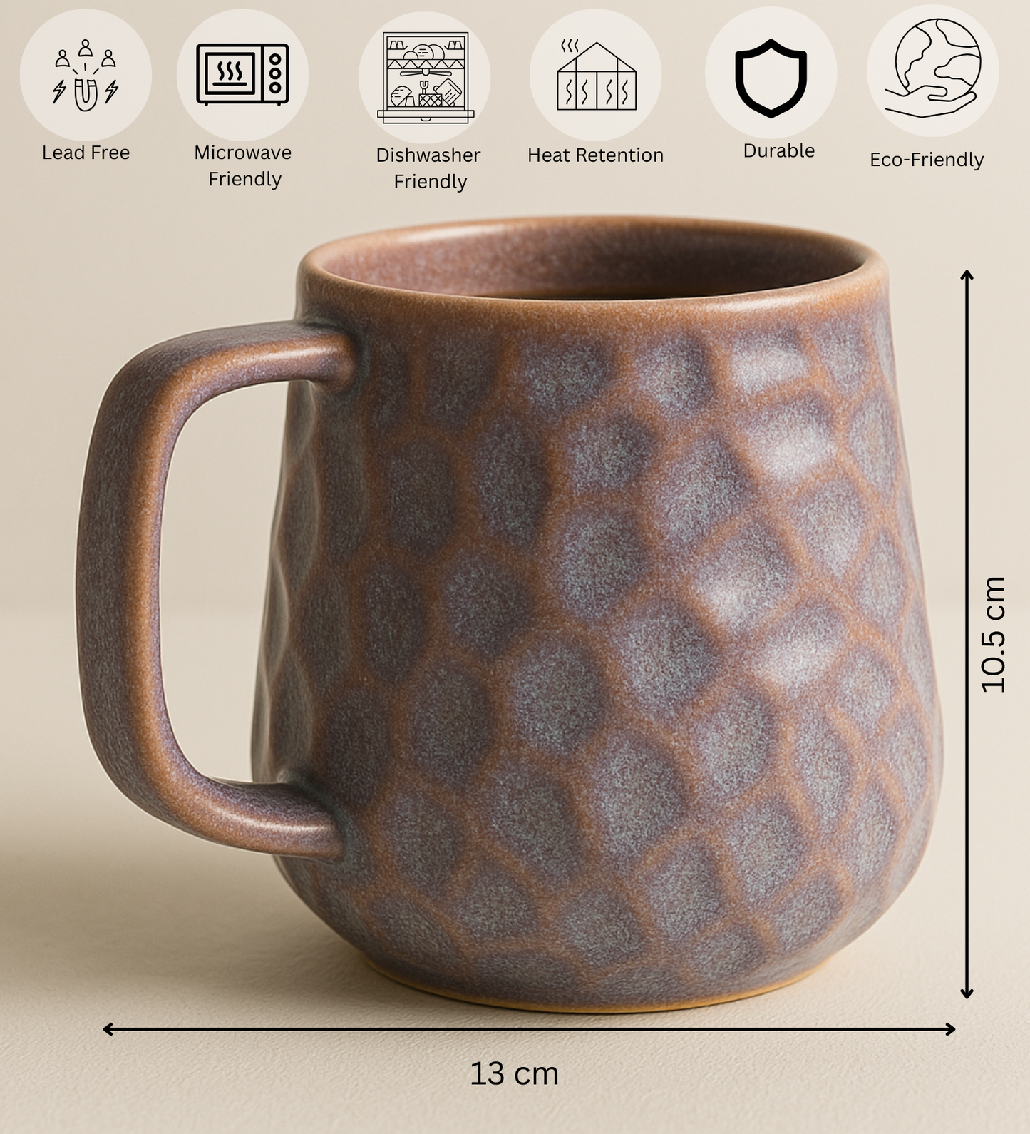 Mesa Textured Ceramic Mug – Handmade Stoneware Coffee Cup