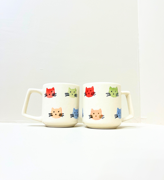 Purrfect Companions – Hand-Painted Kitty Face Mug