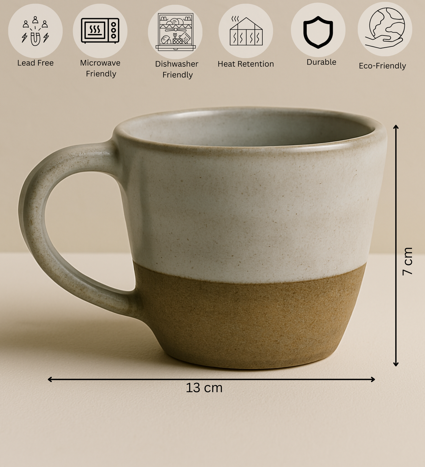 Nordic Claystone Ceramic Cup – Matte Glaze with Natural Sandstone Base