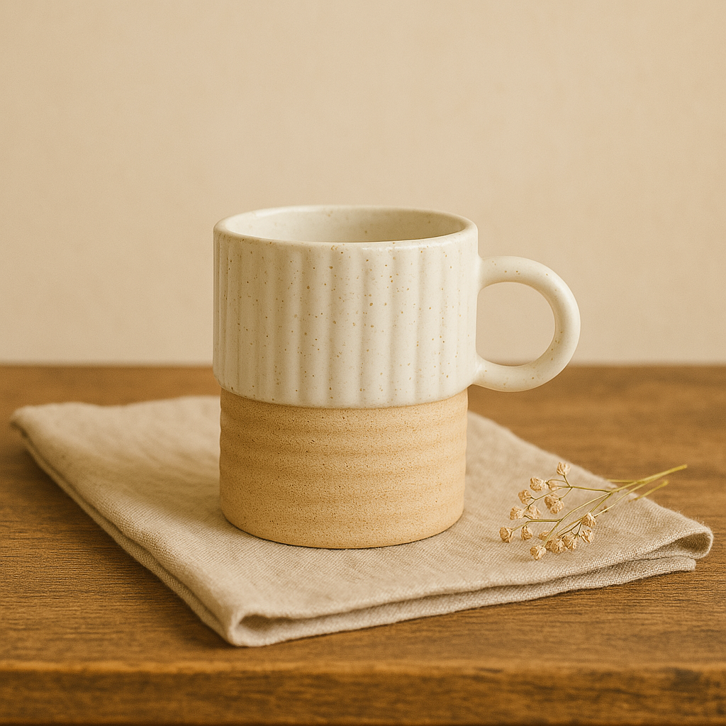 Earth & Ivory – Rustic Stoneware Mug