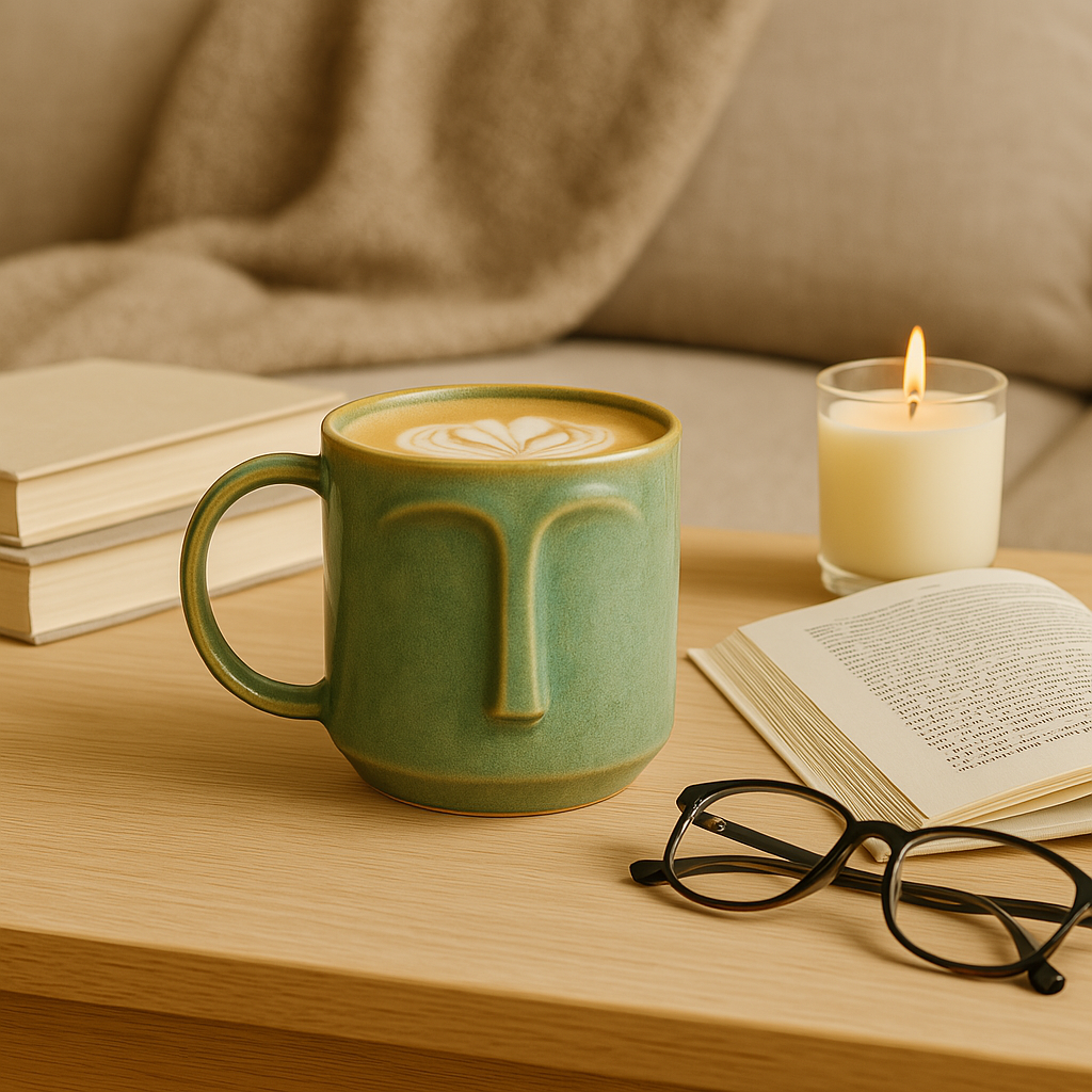 Arto Face Mug – Handmade Ceramic Mug with Abstract Minimalist Design