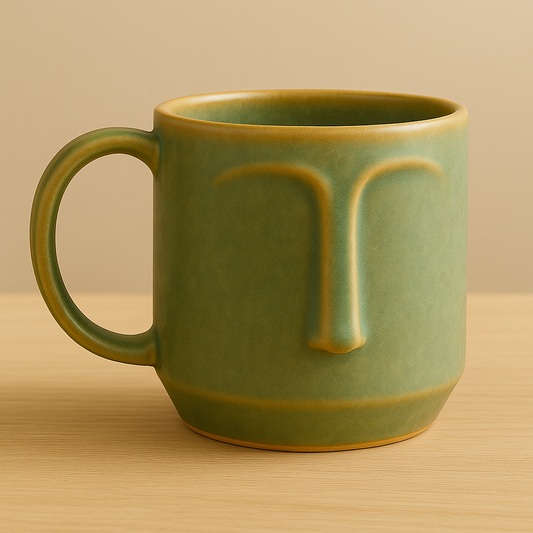 Arto Face Mug – Handmade Ceramic Mug with Abstract Minimalist Design