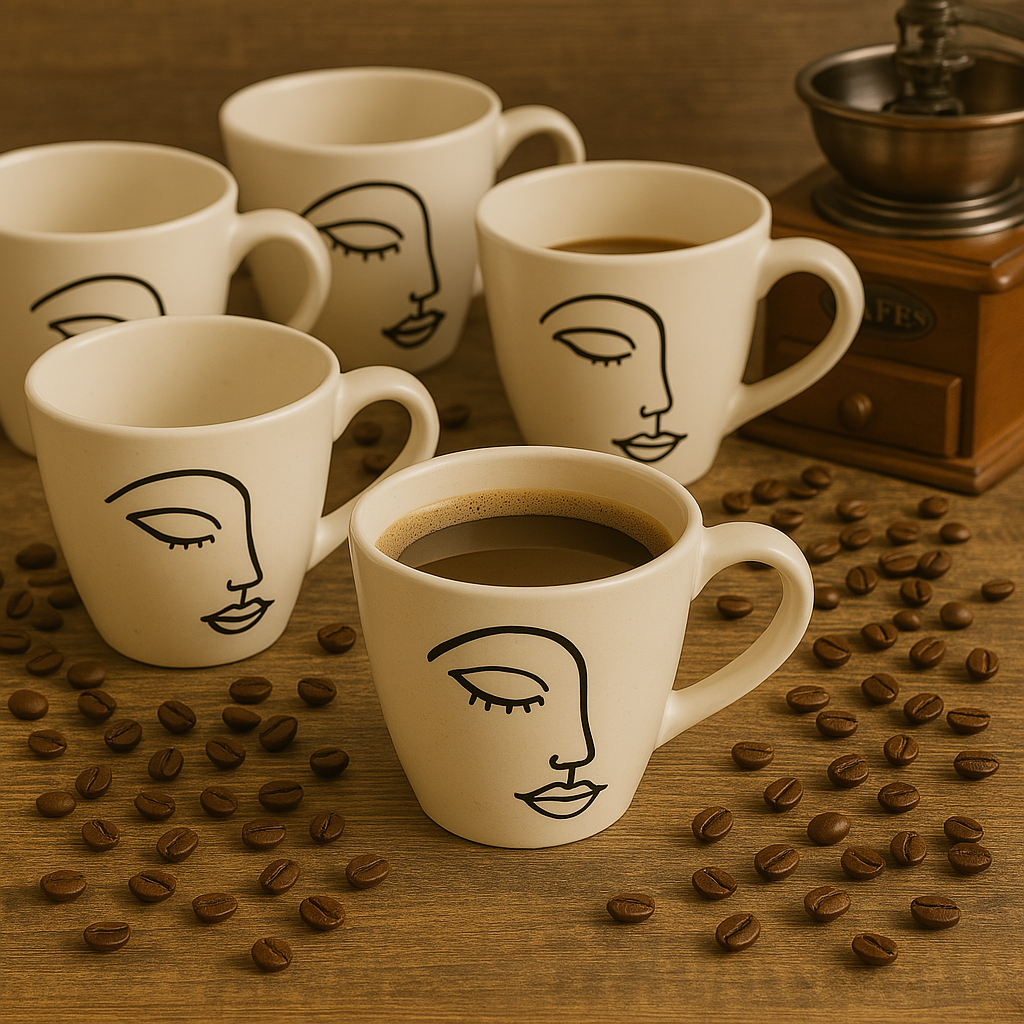 Muse in Clay – Handcrafted Line Art Cup