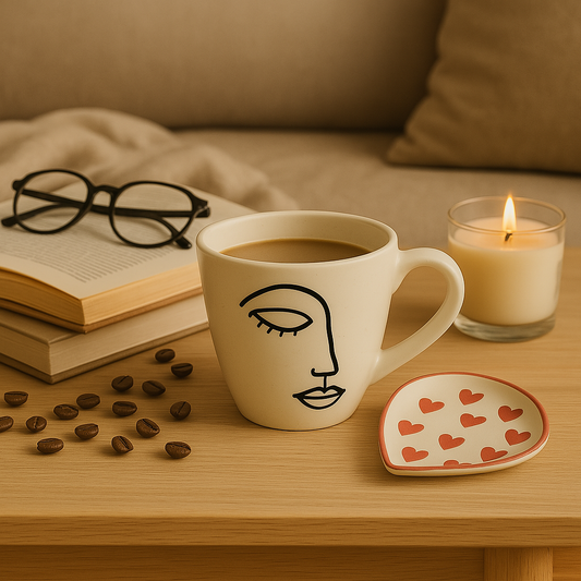 Muse in Clay – Handcrafted Line Art Cup