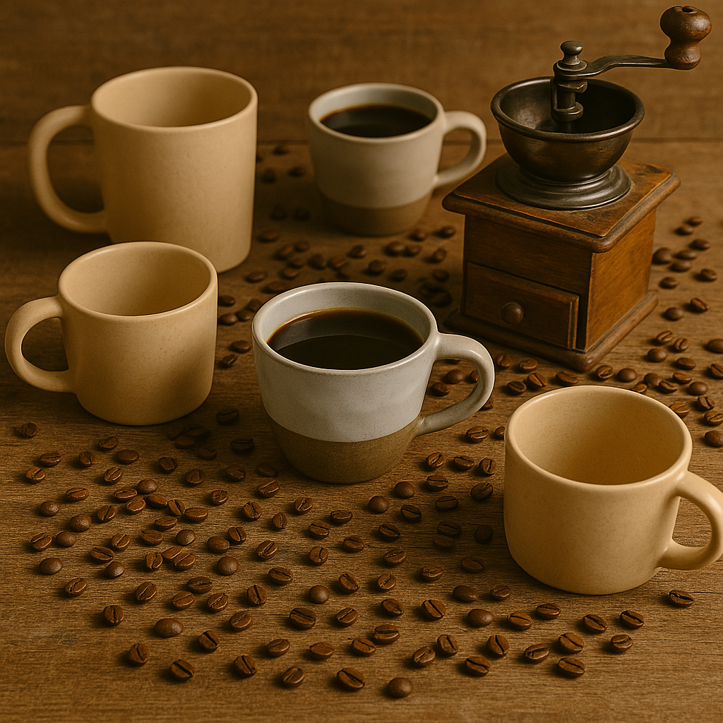 Nordic Claystone Ceramic Cup – Matte Glaze with Natural Sandstone Base