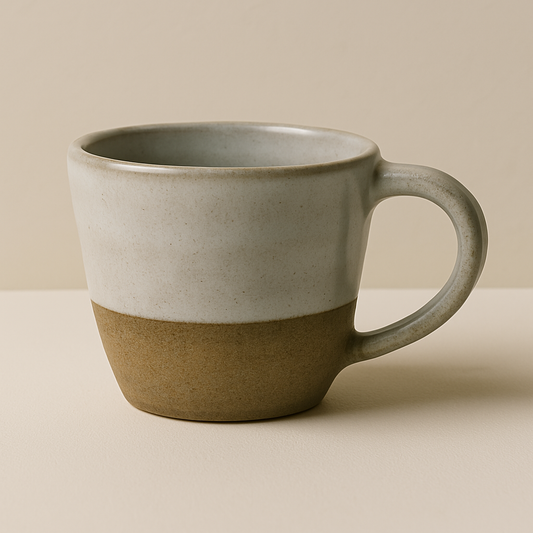 Nordic Claystone Ceramic Cup – Matte Glaze with Natural Sandstone Base