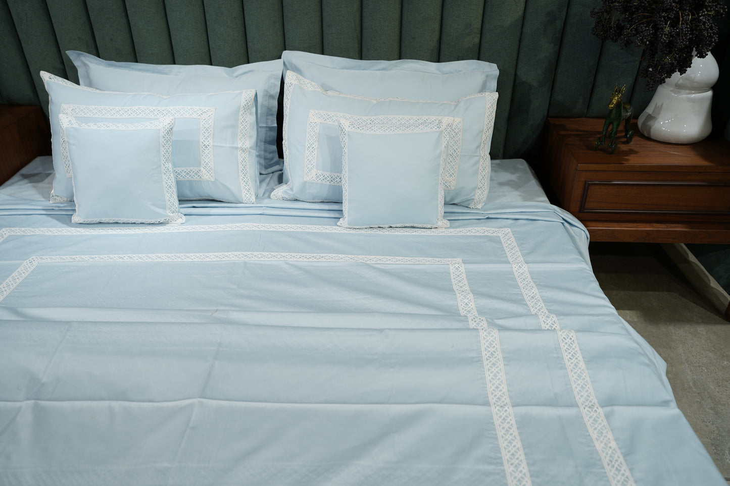 Azure Whisper Cotton Bloom 300 TC|400 TC|500 TC Bed Set