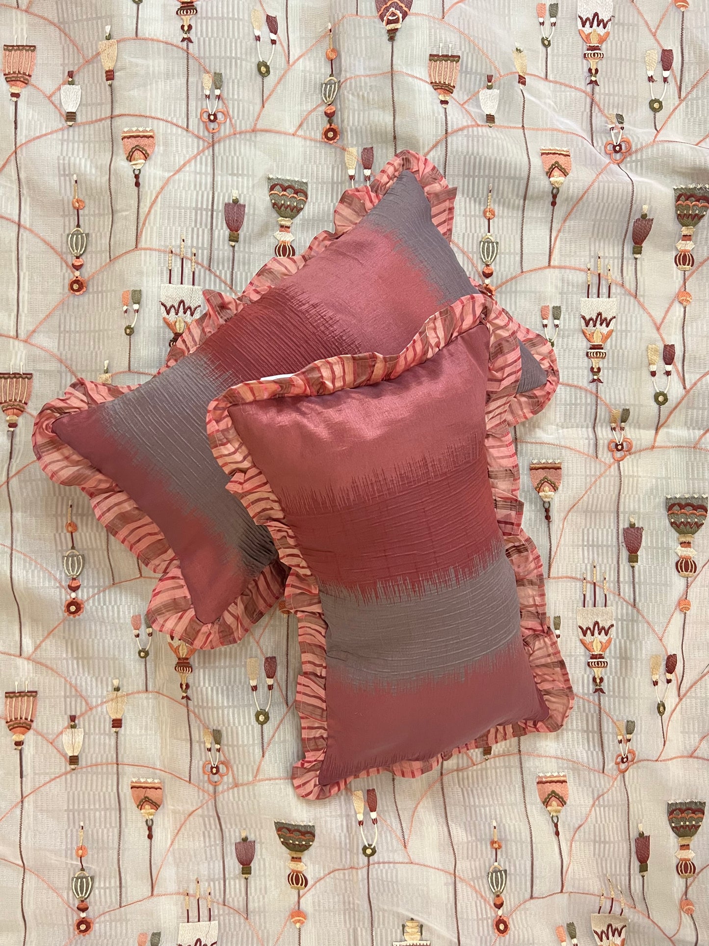 Garnet Gingham Cushion Cover Sets