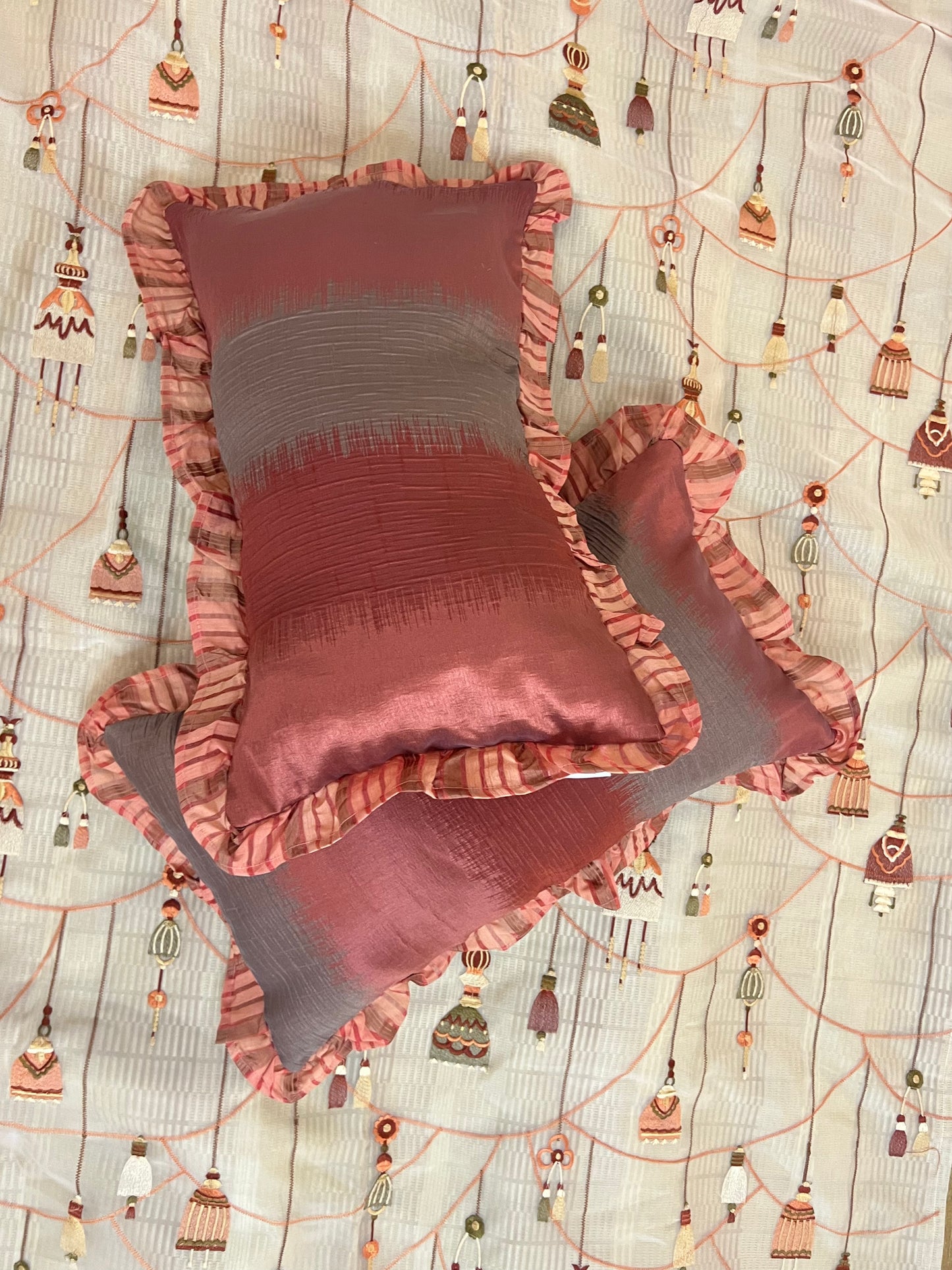 Garnet Gingham Cushion Cover Sets