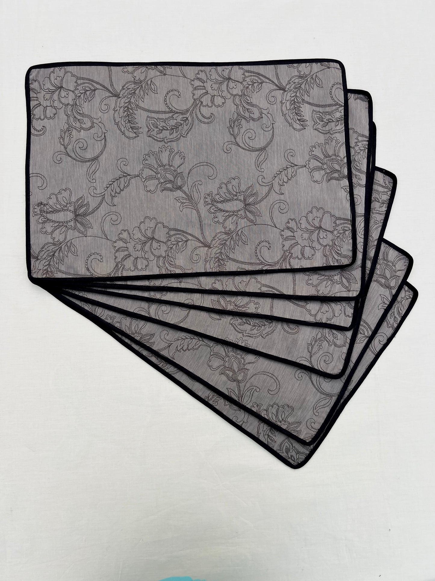 Ashen Floral Tapestry Table Mats