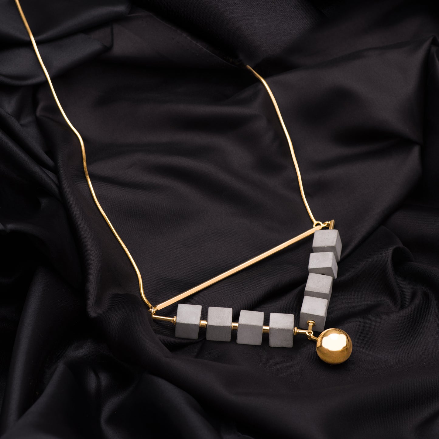 Ash Grey Organic Layered Necklace – Earthbound Elegance