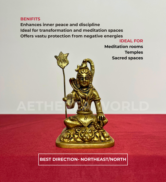 Brass Shiv Ji with Trishul Idol – 100% Pure Brass