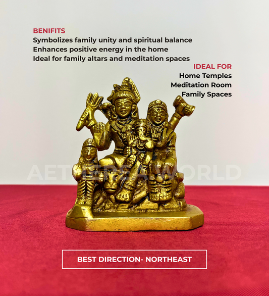 Shiv Parivar Idol Set 100% Pure Brass – Antique Finish