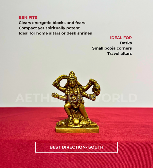 Small Brass Kali Maa Idol – 100% Pure Brass