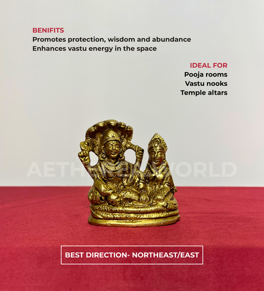 Brass Vishnu Laxmi on Shesh Naag – 100% Pure Brass