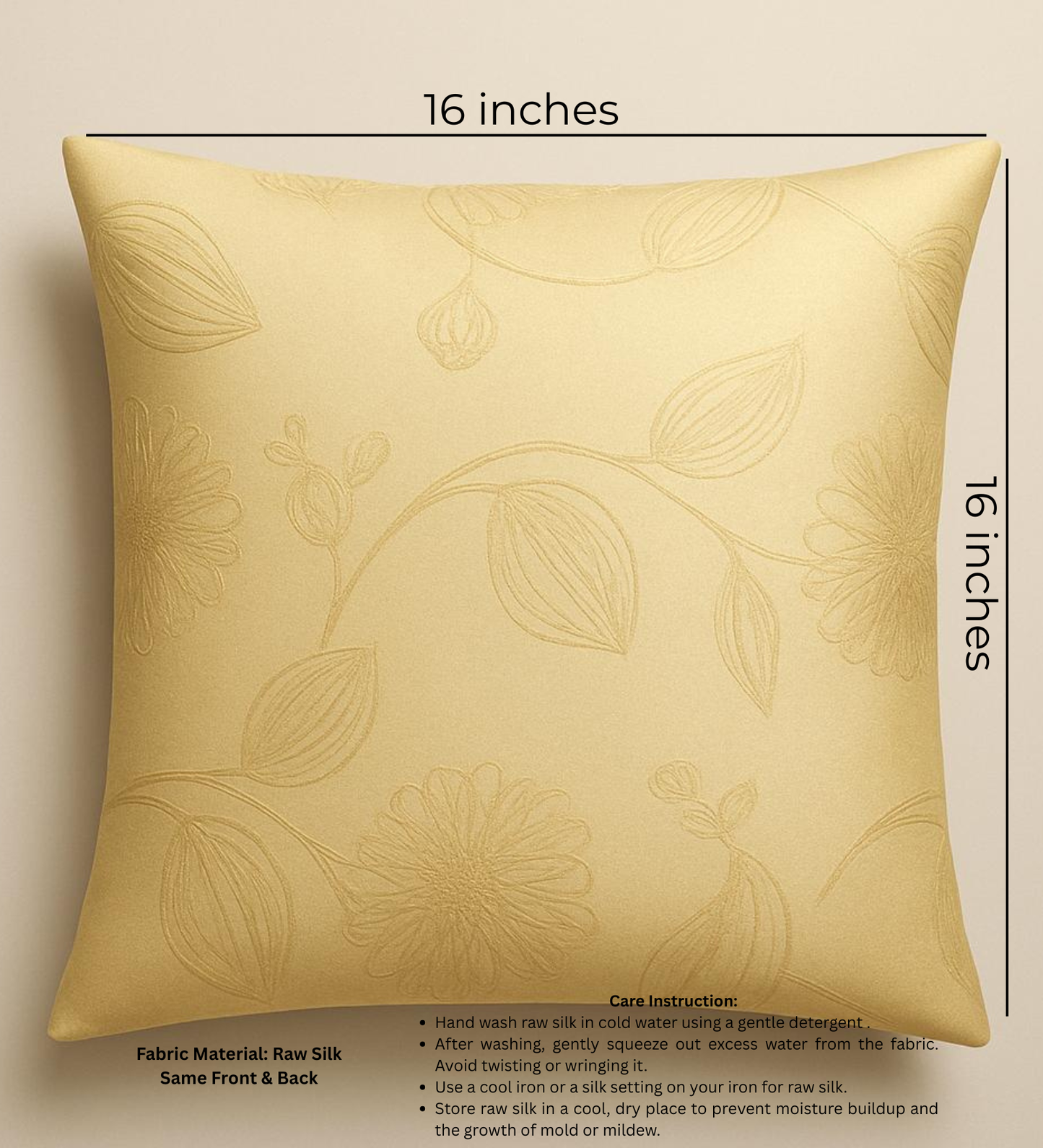 Harvest Glow Raw Silk-Blend Cushion Cover