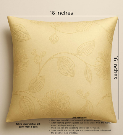Harvest Glow Raw Silk-Blend Cushion Cover