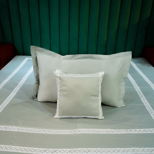 Azure Whisper Cotton Bloom  300 TC|400 TC|500 TC Cushion Cover Sets