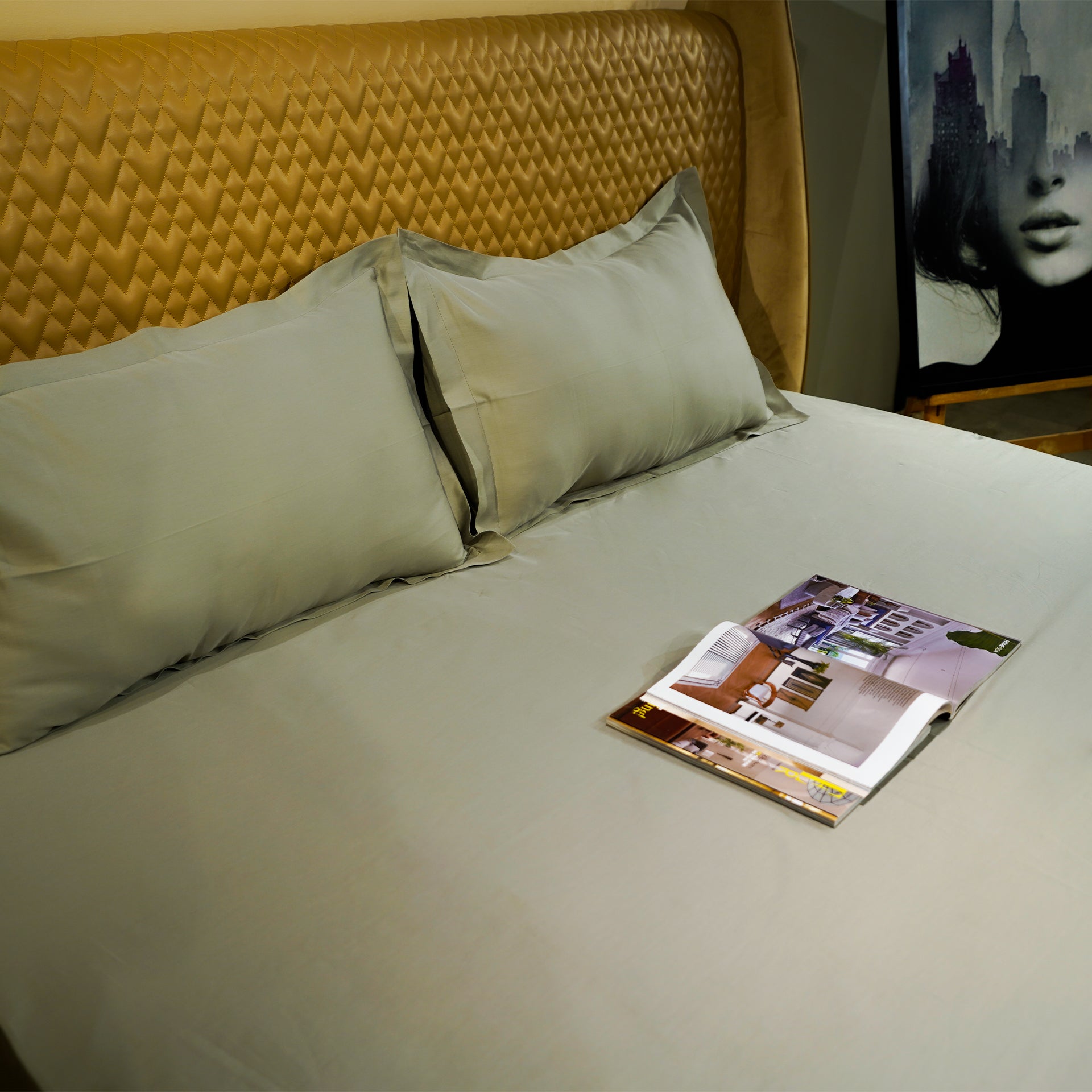Sage Green pure cotton flat bed sheet for king/queen/single bed – breathable, soft, skin-friendly & fade-resistant bedding for Indian homes.