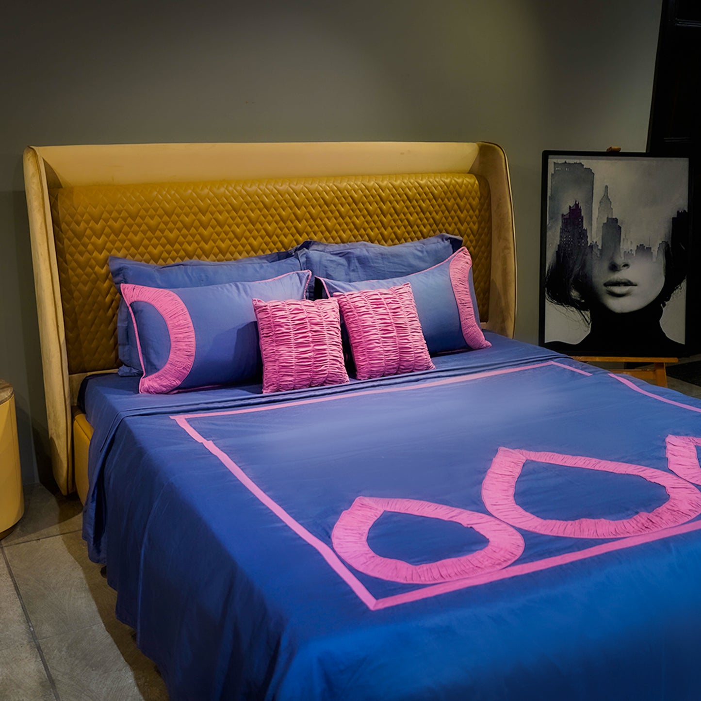 Majestic Sapphire Teardrop Elegance 300 TC|500 TC Designer Bed Sheet