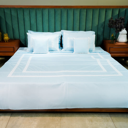 Azure Whisper Cotton Bloom 300 TC|400 TC|500 TC Bed Set