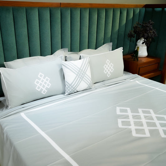 Silver Mist Abstract Fusion 300 TC|500 TC Bed Set