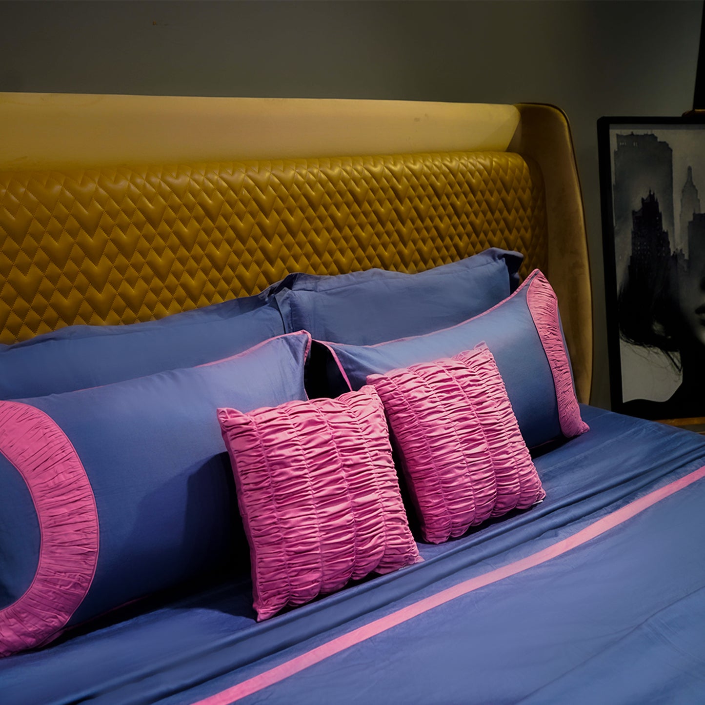 Majestic Sapphire Teardrop Elegance 300 TC|500 TC Designer Bed Sheet