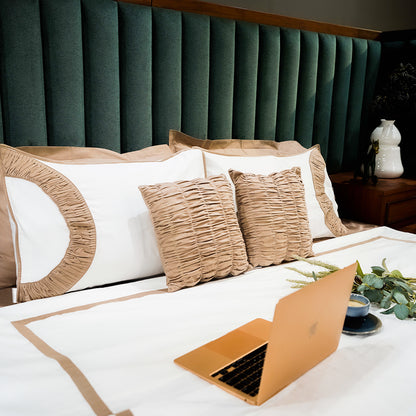 Mocha Bliss Teardrop Elegance 300 TC|400 TC|500 TC Designer Bed Sheet