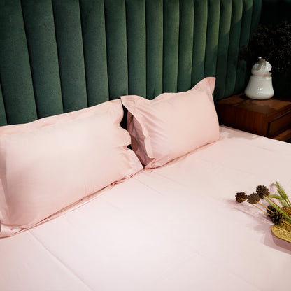 Baby Pink pure cotton flat bed sheet for king/queen/single bed – breathable, soft, skin-friendly & fade-resistant bedding for Indian homes.