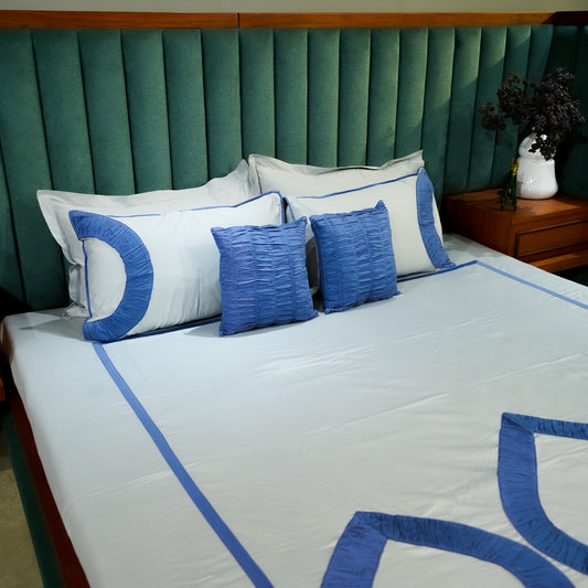 Silver Mist Teardrop Elegance 300 TC|500 TC Designer Bed Sheet